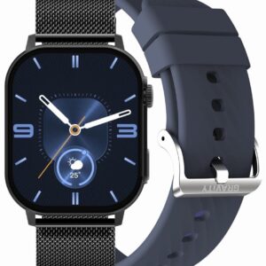 Smartwatch Damski GRAVITY GT15-12 Granatowy Pasek Silikonowy + Czarna Bransoleta